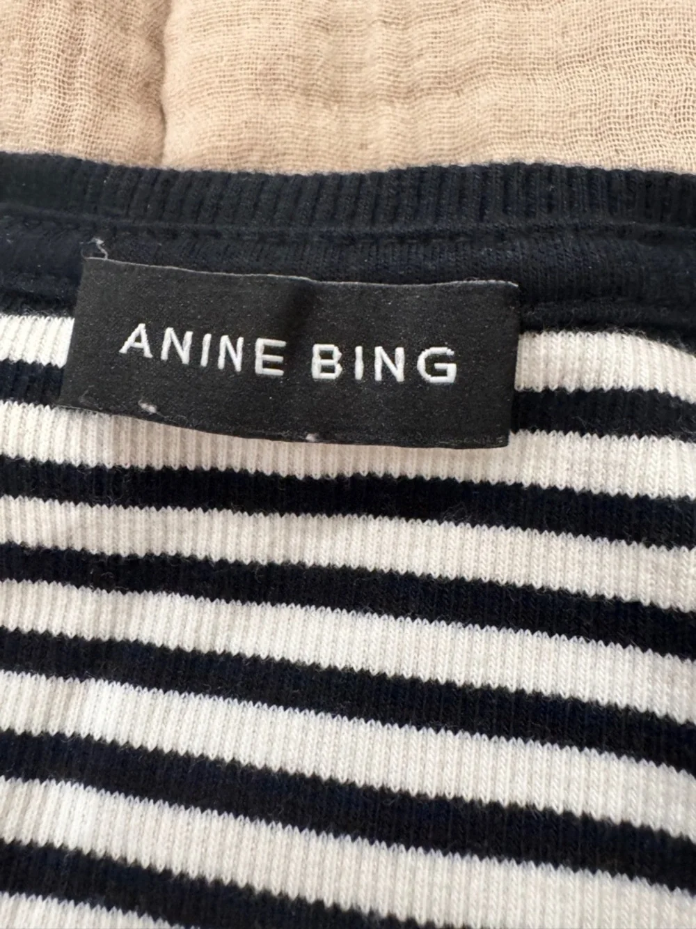 Anine Bing Black & White Striped Henley Tank: elevated casual - Picture 8 of 11